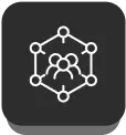 Network of connected people icon