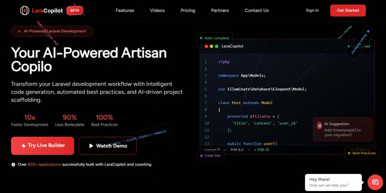 LaraCopilot Homepage